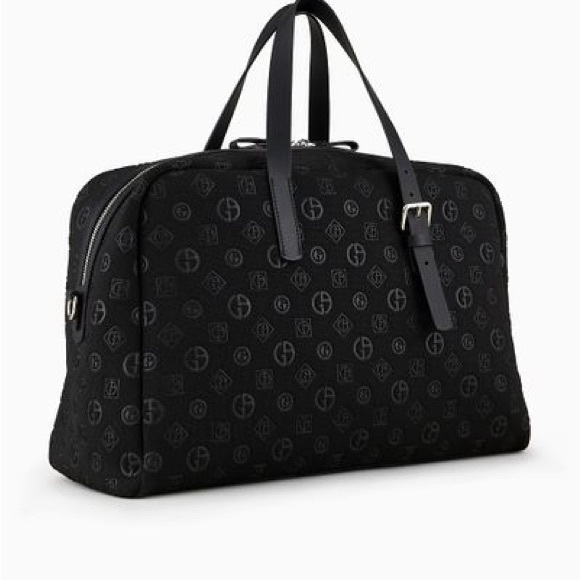 Giorgio ARMANI weekender bag with all-over logo Blue Dimensions: 50 x 31 x 23 cm - Picture 5 of 9